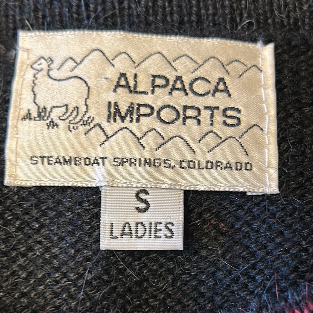 Alpaca Imports Snowflake Crewneck Sweater Sz Small Navy - Picture 4 of 6